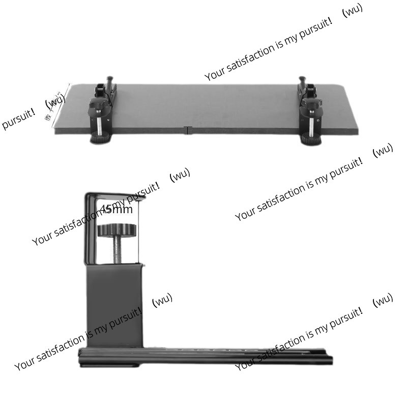 Keyboard Drawer Under - ไม่มีการเจาะขาตั้งคีย์บอร์ดคอมพิวเตอร์, การติดตั้งบนโต๊ะ, คลิปรางเลื่อนลิ้นชัก, ถาดรองเมาส์ใต้โต๊ะ