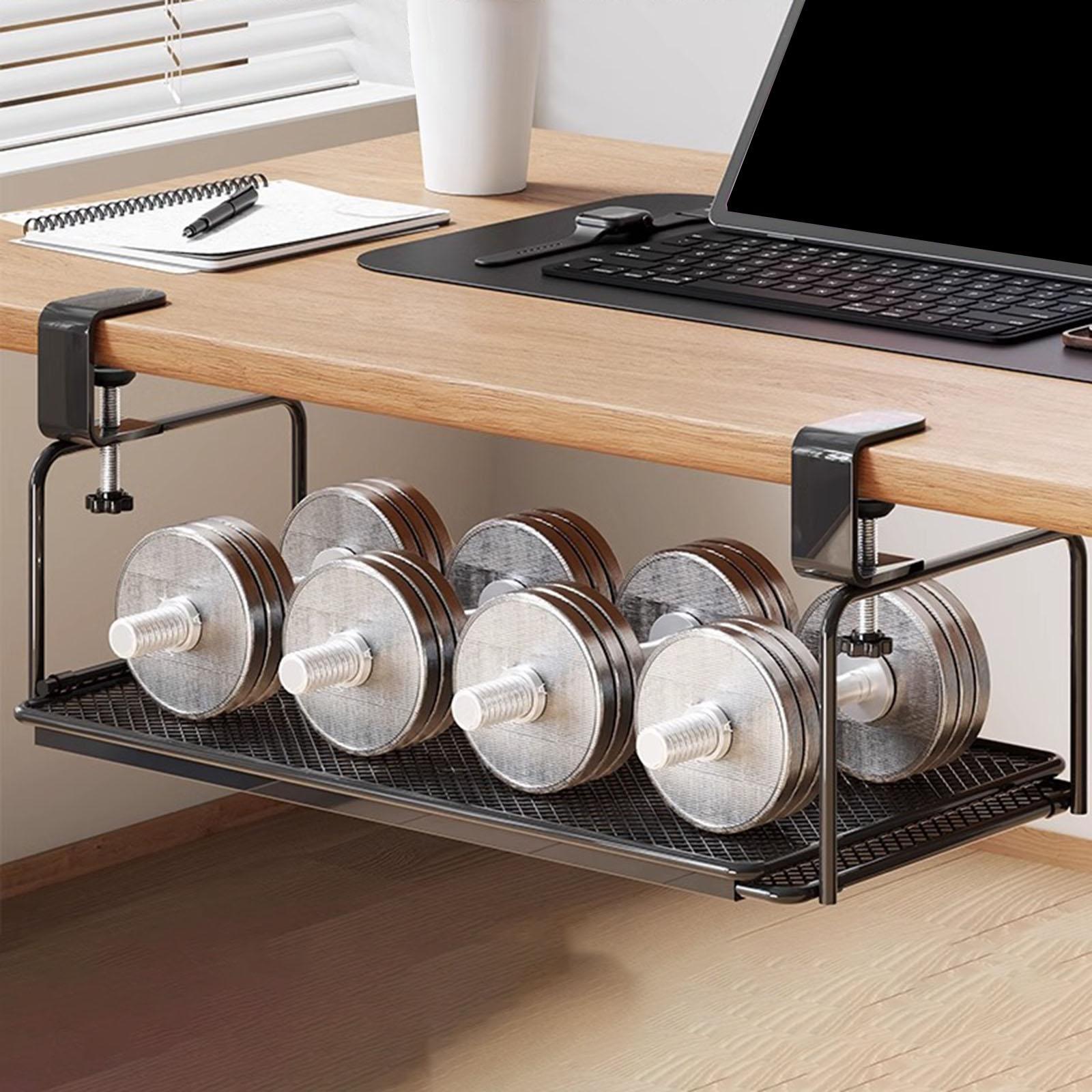 Cable Tray Under Desk - ชั้นวางของอเนกประสงค์ใต้โต๊ะ ที่เก็บสายไฟแบบหนีบ สำหรับจัดการสายเคเบิลในบ้าน สำนักงาน หรือพื้นที่ทำงาน