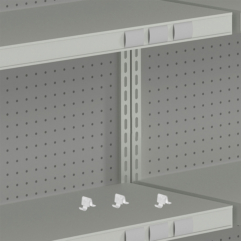 Office Storage Cabinet - คลิปยึดชั้นวางโลหะ 20 ชิ้น คลิปรองรับชั้นวางของสำหรับตู้เก็บของ ทำจากสแตนเลสคุณภาพสูง ทนทาน