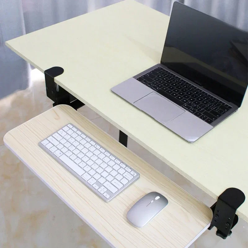 Keyboard Drawer Under - ชั้นวางคีย์บอร์ดแบบเลื่อนได้ใต้โต๊ะ ชั้นวางเมาส์ ชั้นวางของแบบไม่ต้องเจาะ สำหรับใช้ในสำนักงาน