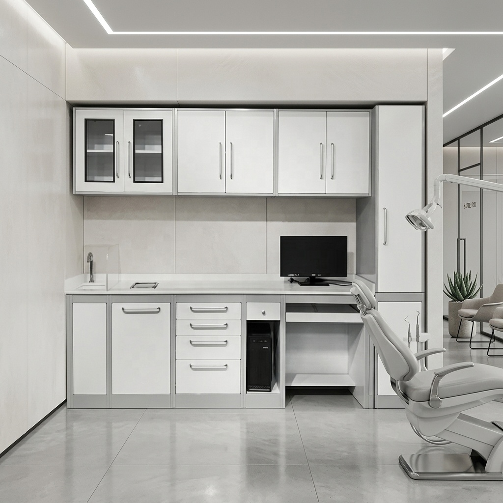 Office Storage Cabinet - ตู้เก็บของสำหรับคลินิกทันตกรรม โครงสร้างสแตนเลส 204 สำหรับจัดเก็บอุปกรณ์ทันตกรรม