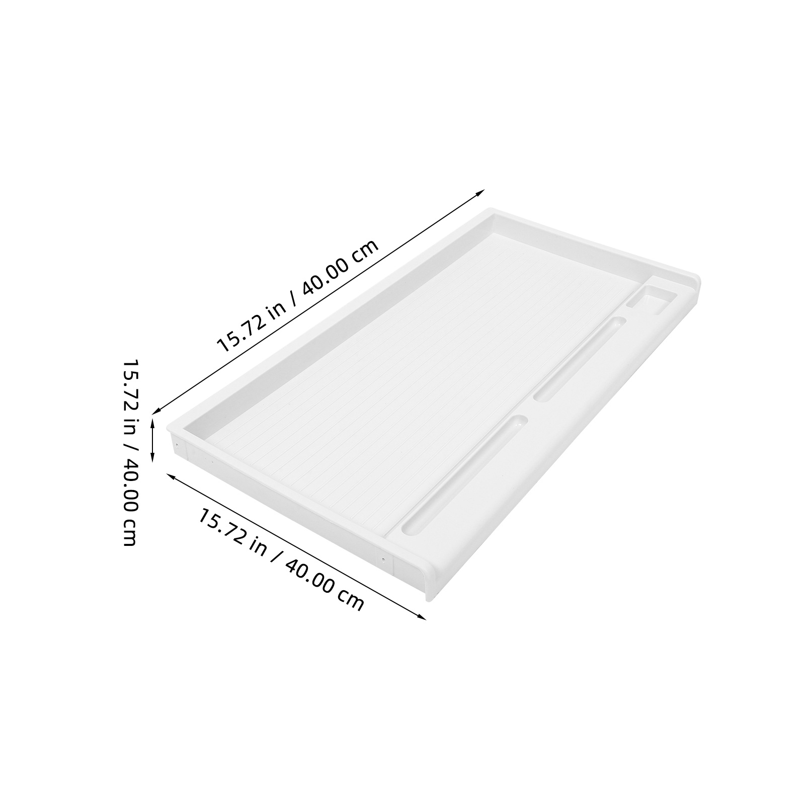 Keyboard Drawer Under - ถาดเก็บคีย์บอร์ดแบบลิ้นชัก พลาสติก สีขาวเทา ใต้โต๊ะทำงาน ออแกไนเซอร์สำนักงาน ถาดเลื่อนเก็บคีย์บอร์ด