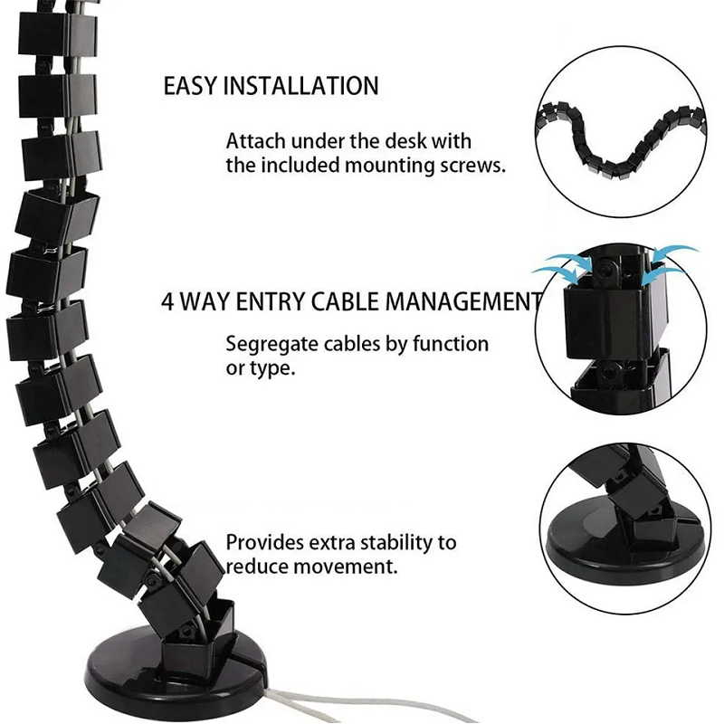 ปลอกสายเคเบิลลวดกระดูกสันหลังใ - Cable Tray Under Desk บทวิจารณ์และราคา