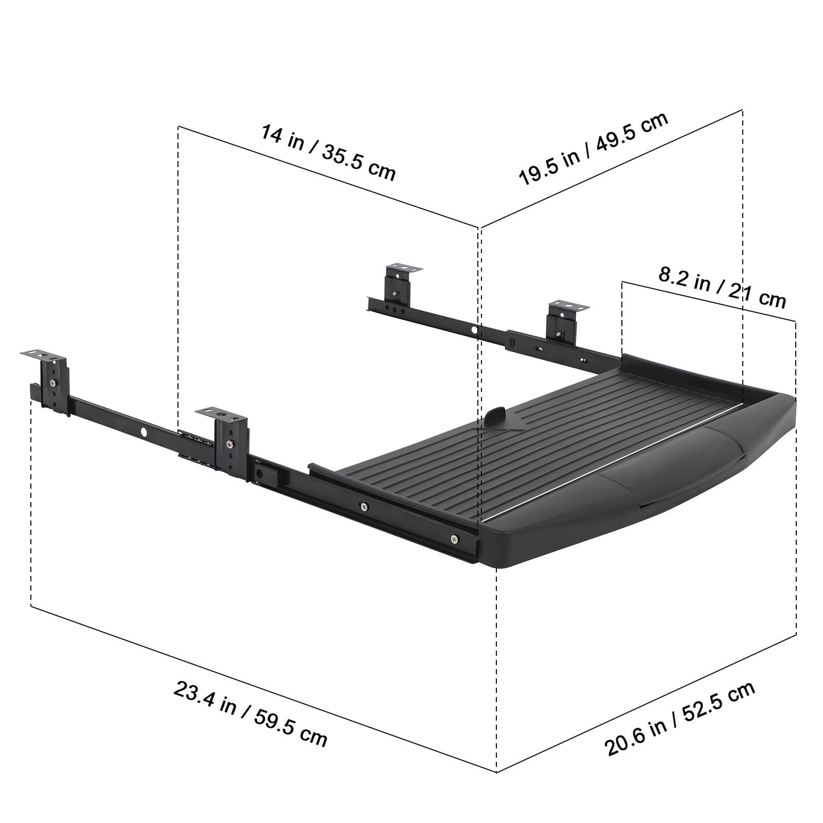 ถาดเก็บคีย์บอร์ดใต้โต๊ะ อลูมิเ - Keyboard Drawer Under บทวิจารณ์และราคา
