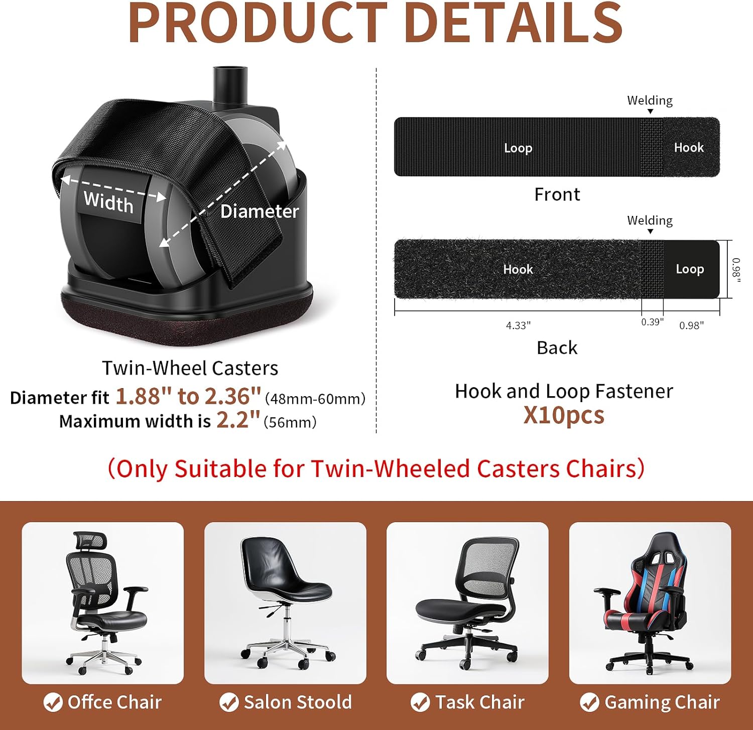 แผ่นรองขาเก้าอี้ 5 ชิ้น แผ่นรอ - Office Furniture Equipment บทวิจารณ์และราคา
