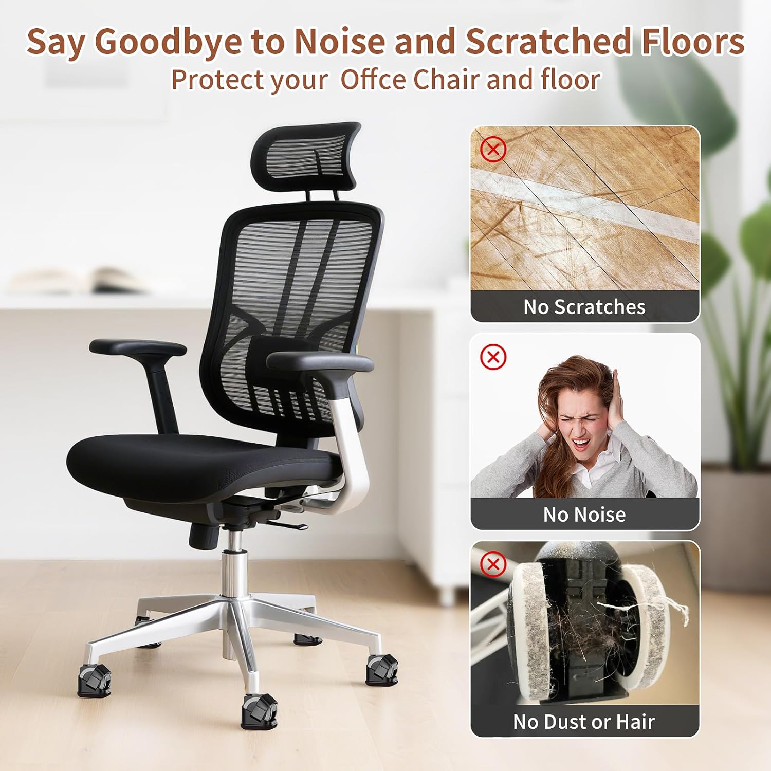 แผ่นรองขาเก้าอี้ 5 ชิ้น แผ่นรอ - Office Furniture Equipment บทวิจารณ์และราคา