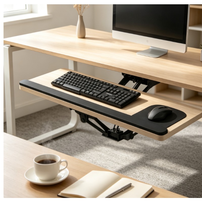 ถาดวางคีย์บอร์ดใต้โต๊ะพร้อมแผ่ - Keyboard Drawer Under บทวิจารณ์และราคา
