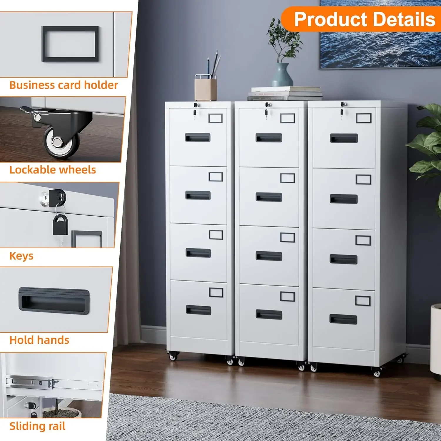 ตู้เก็บเอกสาร 4 ลิ้นชักพร้อมล้ - Office Furniture Names บทวิจารณ์และราคา